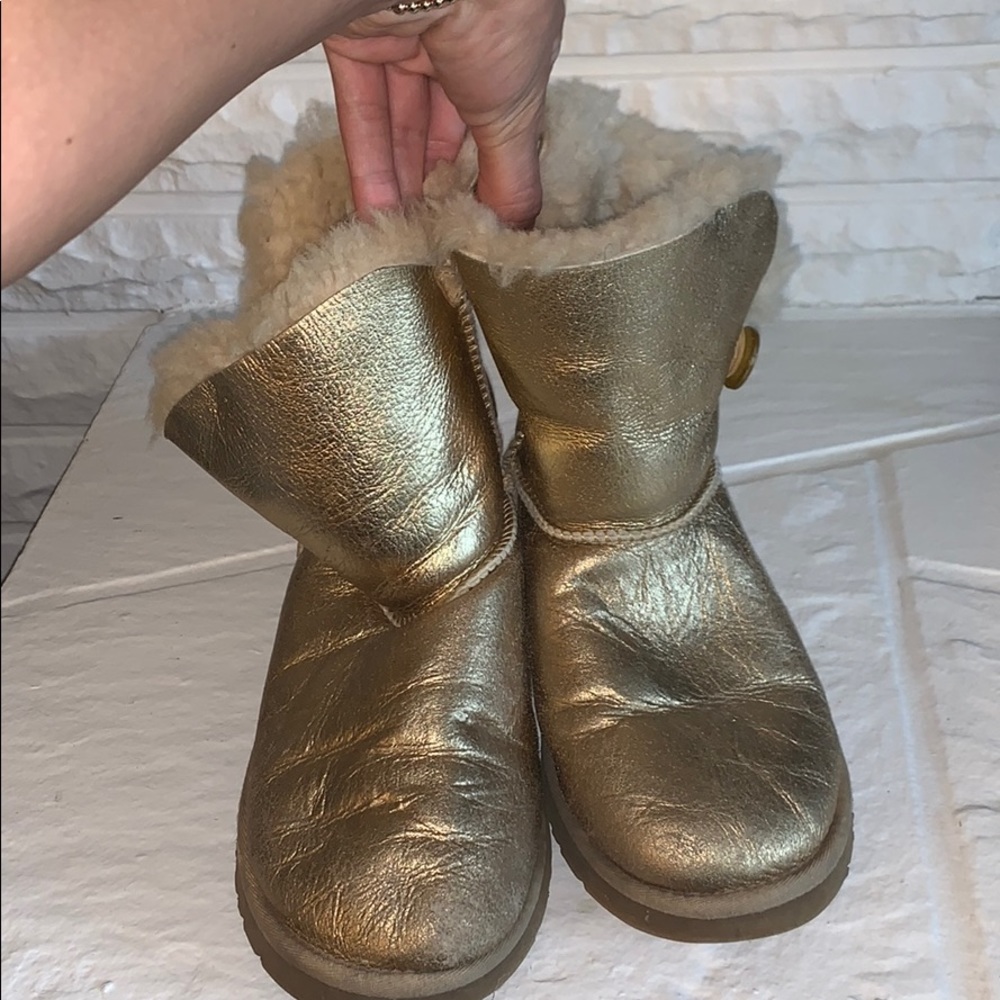 Girls gold UGG boots